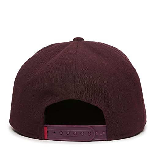 Dark Wine Flat Bill Snapback – High Crown Structured Urban Baseball Cap