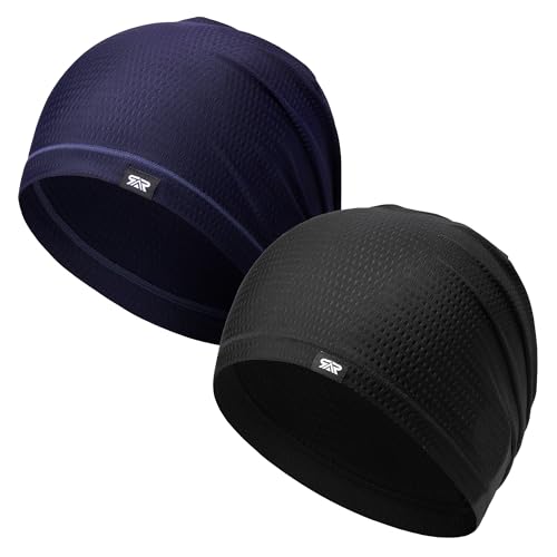 2-Pack Cooling Mesh Skull Cap Helmet Liner Running Cycling Work Men Women - color: Black + Royal Blue