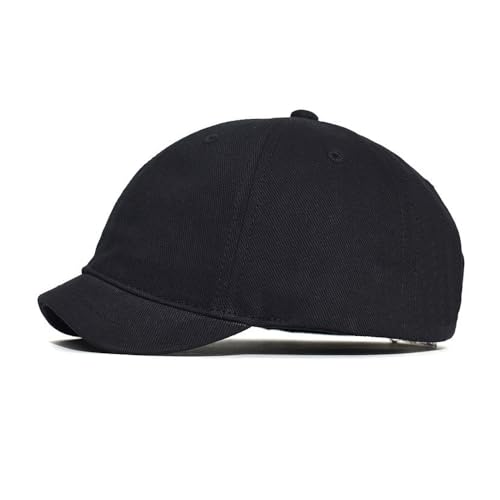 Men's Short Brim Baseball Cap Quick Dry Lightweight Breathable Adjustable Unstructured Dad Hat - color: Black