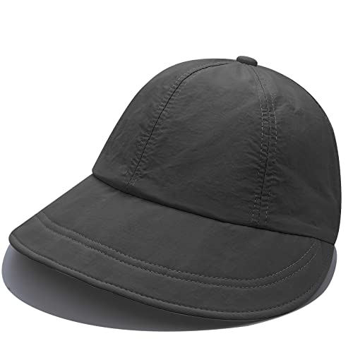 CLAPE Wide Brim Visor Hat Golf Visor Cap Packable Beach Hat Sun Protection Hat for Beach Garden Tennis Running Sunshade Hat - color: C-dwh01-black