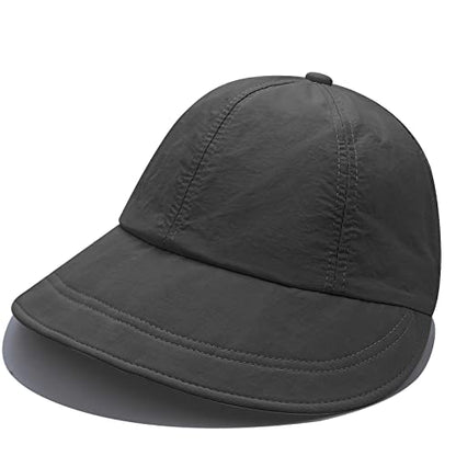 CLAPE Wide Brim Visor Hat Golf Visor Cap Packable Beach Hat Sun Protection Hat for Beach Garden Tennis Running Sunshade Hat - color: C-dwh01-black