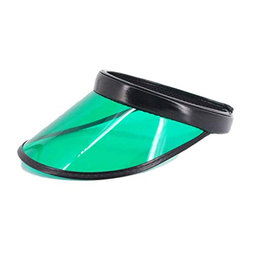 Surkat Women Sun Visors Hologram Wide Brim Thicker Sweatband UV Protective Sportswear Visors Sunhat - color: Green