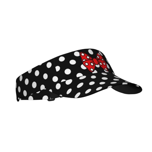 Visor Cap Funny Sun Hat for Women Men Teens for for Sports, Beach, Tennis, Golf, Running & Hiking - color: Black and White Polka Dot