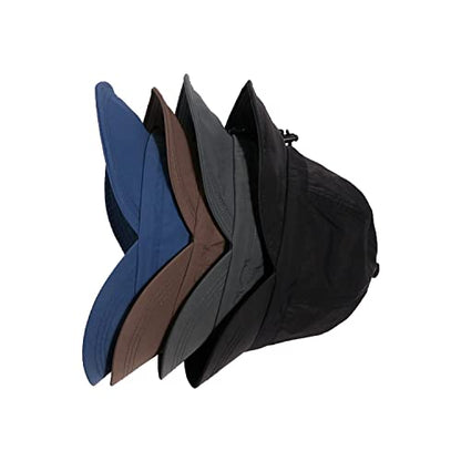 CLAPE Baseball Cap Style Fishing Safari Cap for Outdoor Hiking Camping Sun Protection Short Brim Sun Hat with Neck Flap - color: Wb-yf-coffee