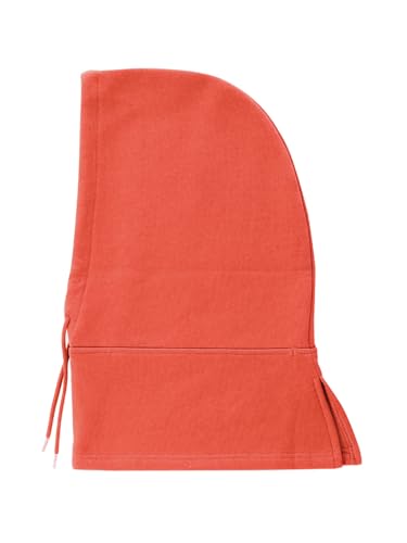 MixMatchy Women's Hooded Scarf Balaclava Fleece Lined Winter Beanie Hat - color: Tomato Red