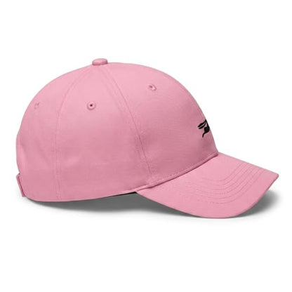 Wishper Studio Embroidered Baseball Cap for Women Men, Cotton Hat with Adjustable Velcro, Minimalist Animal Embroidery - color: Pink Rabbit