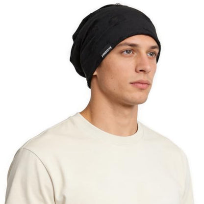 Ruphedy Men Slouchy Beanie Summer Long Oversize Thin Lightweight Skull Cap B011h - color: B405-black, size: One Size