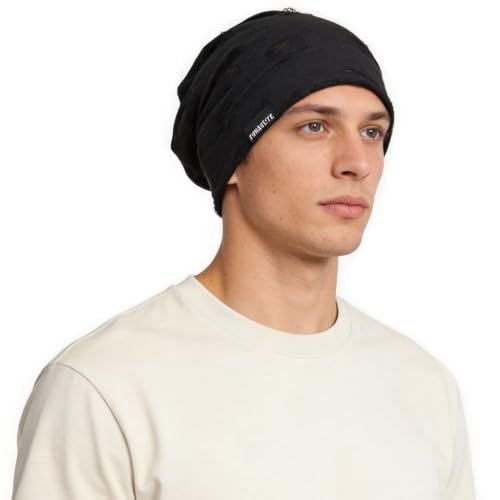 Ruphedy Men Slouchy Beanie Summer Long Oversize Thin Lightweight Skull Cap B011h - color: B405-black, size: One Size