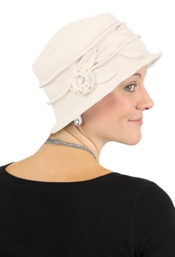 Hats Scarves & More Womens Hat Chemo Headwear Cancer Cap Ladies Head Coverings Winter Lady Rose - color: Winter White