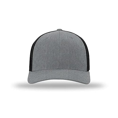 Richardson 110 Trucker R-Flex Baseball Cap| Fitted Mesh Back Hat - color: Heather/Black, size: Large-X-Large