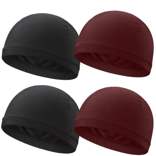 Cooling Skull Cap Cycling Motorcycle Hard Hat Helmet Liner Men - color: 4pcs (2pcs Wine Red+2pcs Black)