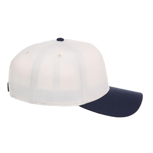Lids Blank Hook Shot A-Frame Adjustable Snapback Hat – Breathable Mesh & Lightweight | Curved Bill | One Size Fits Most - color: Ivory/Navy