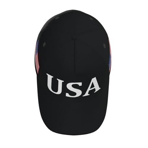 American Flag Baseball Caps Embroiderred USA Flag Patriotic Dad Hat Adjustable Trucker Hats for Men Women - color: Usa Flag Black 4