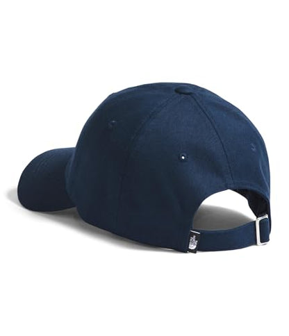 The North Face Norm Baseball Hat | Shallow Fit Ball Cap with Embroidered Logo, Adjustable Strap Closure & Silver Buckle - color: Summit Navy