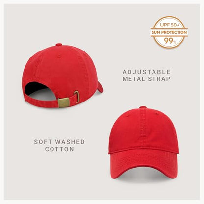 CHOK.LIDS Everyday Premium Cotton Dad Hat Adjustable Baseball Cap Unisex - color: Red