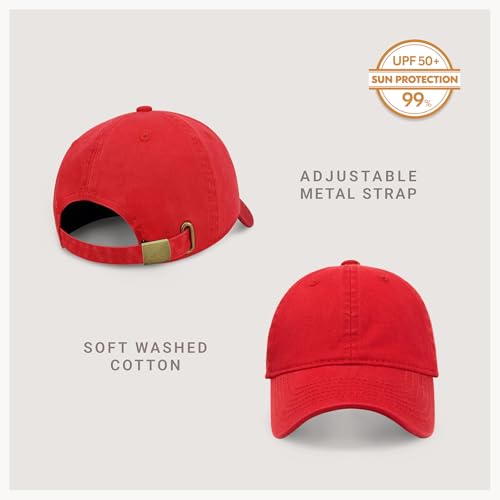 CHOK.LIDS Everyday Premium Cotton Dad Hat Adjustable Baseball Cap Unisex - color: Red
