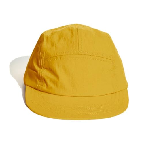FASHIXD 5 Panel Hats for Men Women, Short Brim Running Hat, Plain Skateboard Cap for Outdoor Activities - color: Yellow
