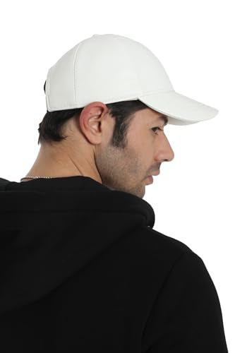 Genuine Leather Unisex Baseball Cap - color: Pearl White