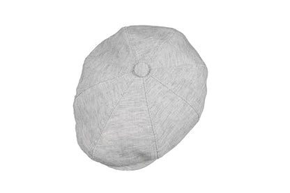 8 Panel Newsboy Cap – Linen Blend with 100% Cotton Lining - color: Light Gray, size: 3X-Large