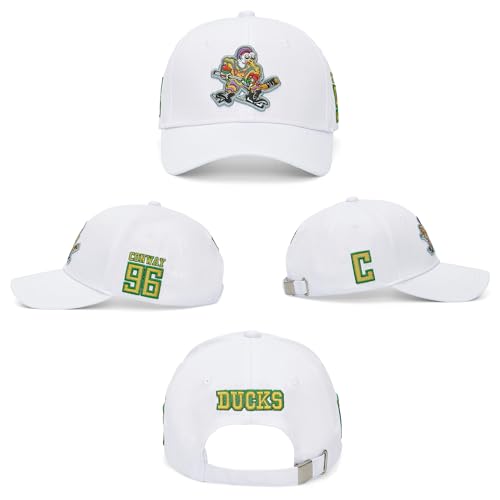 D-5 Mighty Ducks #96 Conway #99 Banks Baseball Cap - color: New White #96