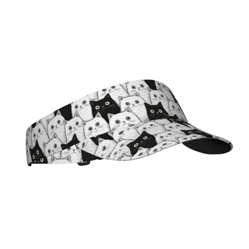 Unisex Adjustable Sports Sun Visor - color: Cat