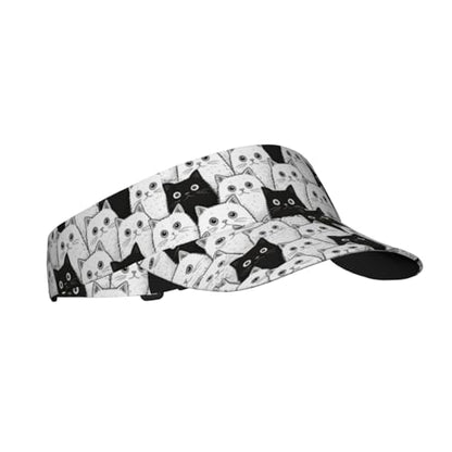 Unisex Adjustable Sports Sun Visor - color: Cat