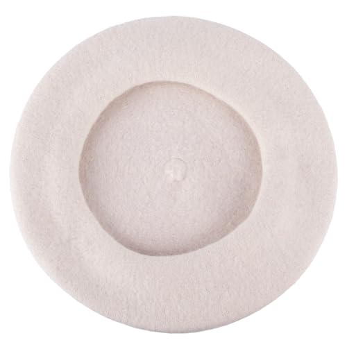 ZAKIRA Wool French Beret for Men & Women, Plain - color: Off-white