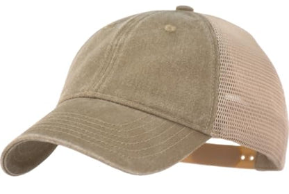 Vintage Washed Soft Crown Baseball Cap Snapback Trucker Hat Men Women Adjustable Mesh-Back Ball Cap