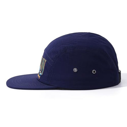 Quick Dry 5 Panel Hats for Men Waterproof Flat Brim Hat Lightweight 5-Panel Baseball Caps Casual Trucker Snapback Hat - color: Mg-pym2575-blue