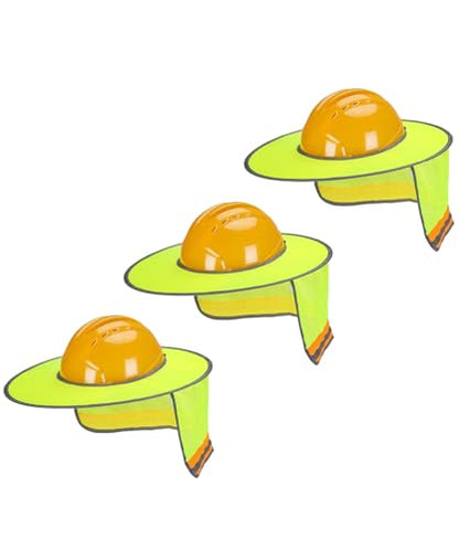 UNCO Industrial Hard Hat Sun Shield, 3 Pack, Yellow, Mesh Sunshade, Reflective, Snap Closure, Hard Hat Accessory - color: Yellow, size: 3 Pack