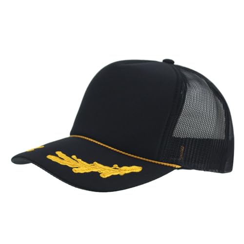 The Vintage Year High Crown Foam Mesh Camouflage Trucker Hat Baseball Cap - color: Black/Gold