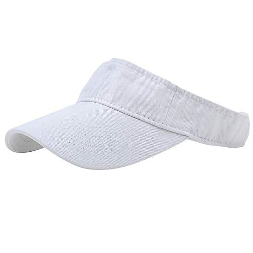 Sport Sun Visor Hats Cotton Ball Caps Empty Top Baseball Sun Cap for Men Women - color: White