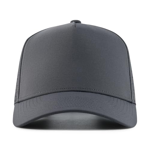 BOTVELA Men Adjustable Snapback Laser Cut Mesh Baseball Cap - color: Dark Grey