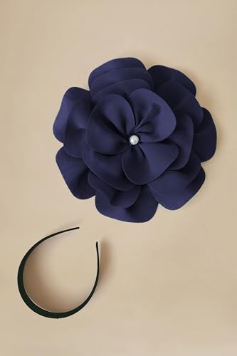 BABEYOND Fascinators Hats for Women Layered Flower Tea Party Derby Hats - color: Navy Blue
