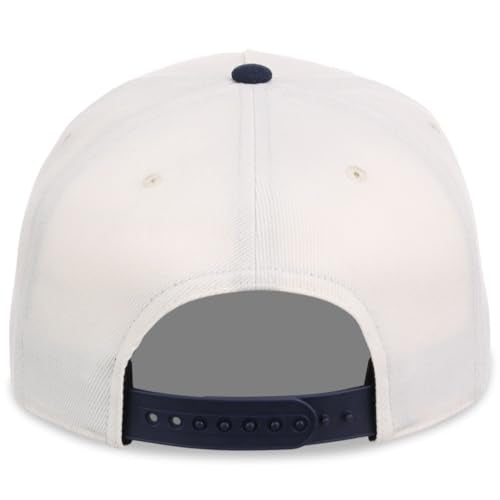 Lids Blank Hook Shot A-Frame Adjustable Snapback Hat – Breathable Mesh & Lightweight | Curved Bill | One Size Fits Most - color: Ivory/Navy