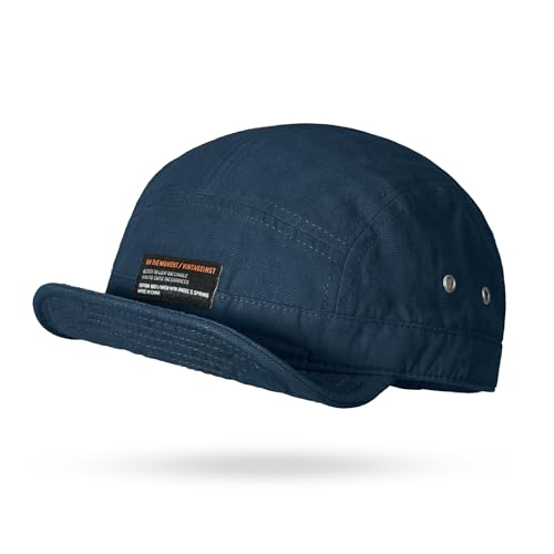 Croogo Short Brim Baseball Cap 5 Panel Flat Brim Hat for Men Street Style - color: Dy09-blue