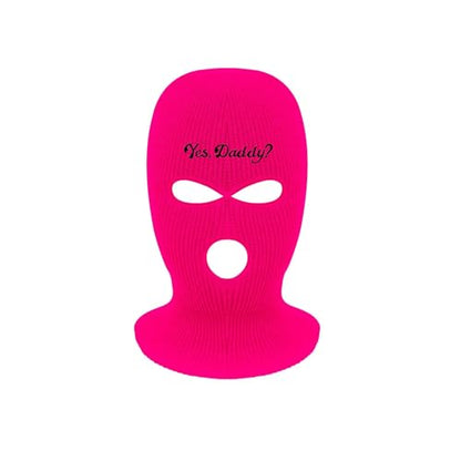 3 Hole Ski Mask Yes Daddy Balaclava Winter Full Face Cover Knit Beanie Spring Breakers Ski Mask for Men and Woman Sexy - color: Red