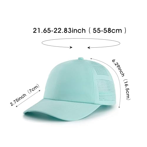 HH HOFNEN Women Quick Drying Baseball Cap Sun Hat Unstructured Golf Hat - color: #1 Light Pink+aqua