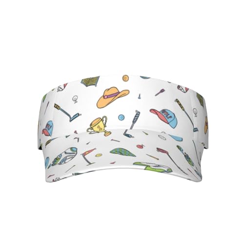 Sports Sun Visor Hats Adjustable Men Women Lightweight Packable Cooling Empty Top Visor Hat for Running, Tennis, Golf - color: Golf Sports, size: 1-2