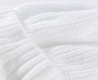Home Prefer Men's Winter Hat Thick Knit Beanie Cap with Visor Newsboy Beanie Hat - color: White