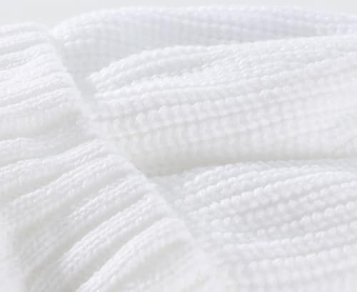 Home Prefer Men's Winter Hat Thick Knit Beanie Cap with Visor Newsboy Beanie Hat - color: White