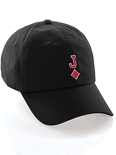 Daxton Poker Holdem Lucky Card Hat Baseball Unstructured Cap - color: Black Jack of Diamond