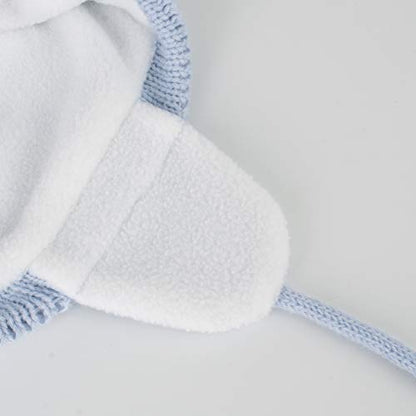 Baby Toddler Beanie Earflap Winter Hat Fleece Lined Knit Cap Girls Boy - color: Blue, size: 2-5T