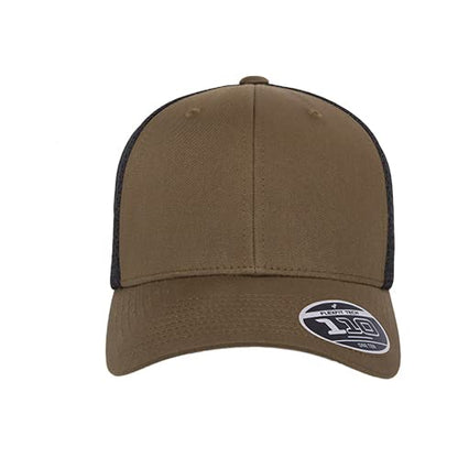 Flexfit 110 Mesh Cap One Size - color: Coyote Brown/Black, size: One Size