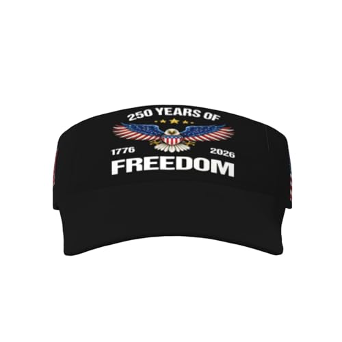 United States 250th Anniversary Hat USA Est 1776 America Patriotic Visor Cap Adjustable Sun Hat for Women Men Sports Beach - color: Black4