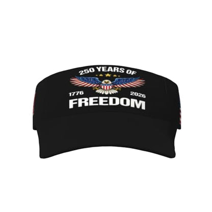 United States 250th Anniversary Hat USA Est 1776 America Patriotic Visor Cap Adjustable Sun Hat for Women Men Sports Beach - color: Black4