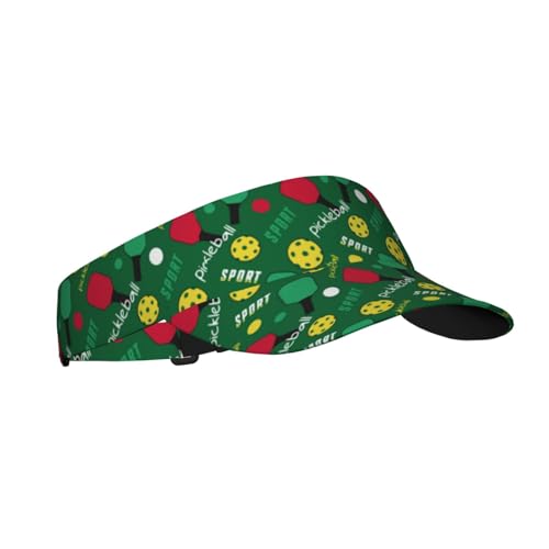 Sports Sun Visor Hats Adjustable Men Women Lightweight Packable Cooling Empty Top Visor Hat for Running, Tennis, Golf - color: Pickleball
