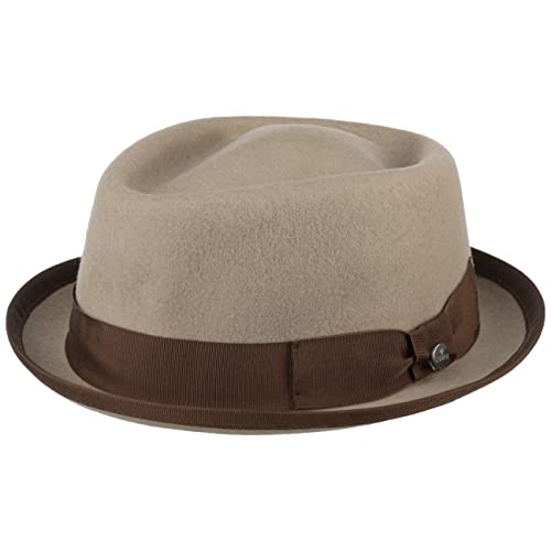 Lierys Diamond Crown Pork Pie Hat Women/Men | - color: Beige, size: 7 1/4-7 3/8