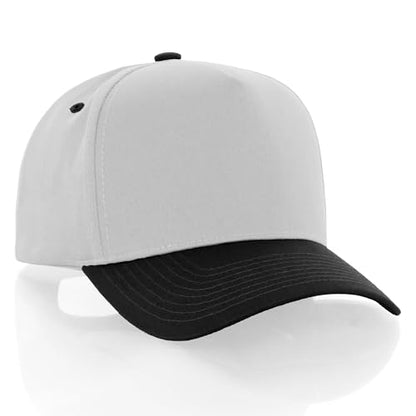 Daxton Men Original Trucker Hat Cotton Twill with Adjustable Snapback 5 Panel A-Frame Cap - color: 2 Pack - All Black, White Black