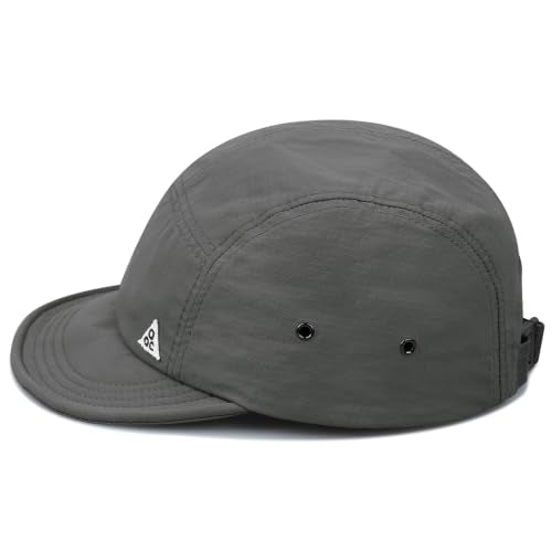 Clakllie Quick Dry Short Brim Hats for Men 5 Panel Running Hat Waterproof Baseball Cap Outdoor Hiking Hat Flat Bill Cadet Cap - color: Cdus-ddy1-gray